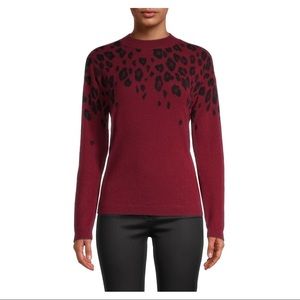 New Saks Fifth avenue cascading leopard cashmere